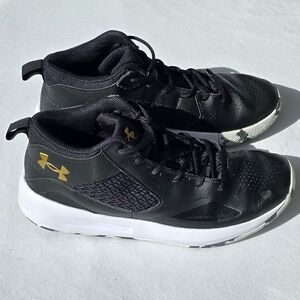 Under Armour Lockdown 5 Basketball Shoes Men's Size 10.5 Black Gold 3023949-003
